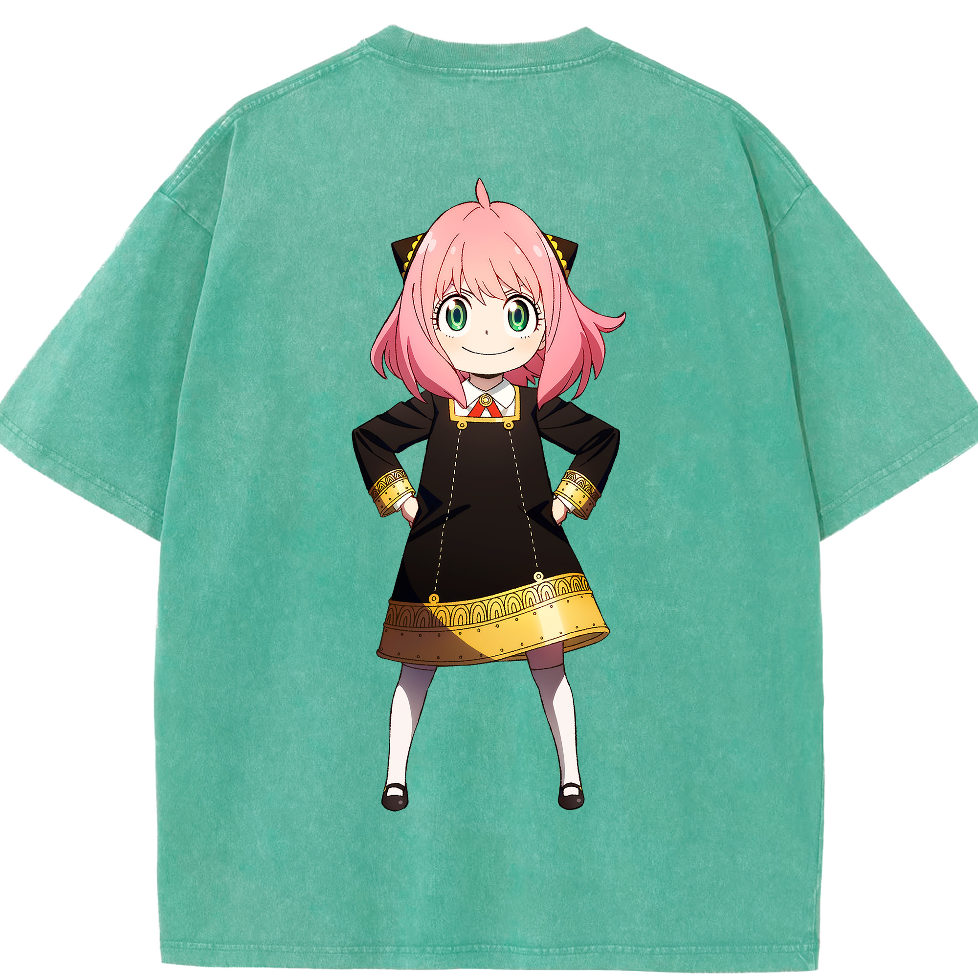 （画像用） SPY×FAMILY间谍家家酒 綿100% ヴィンテージ風 半袖Tシャツ（背面プリント）
